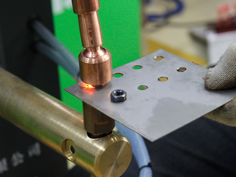 Nut spot welding